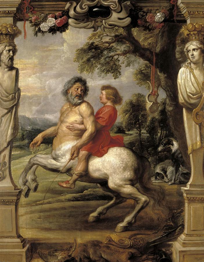 Pedro Pablo Rubens -and workshop- / The Education of Achilles, 1630-1635, Flemish School. Chiron. Painting by Peter Paul Rubens -1577-1640-