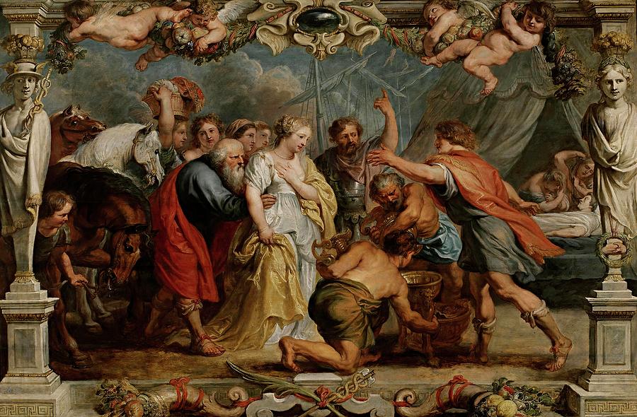 Pedro Pablo Rubens / Given back Briselda to Aquilles by Nestor, 1630-1635, Flemish School. Painting by Peter Paul Rubens -1577-1640-