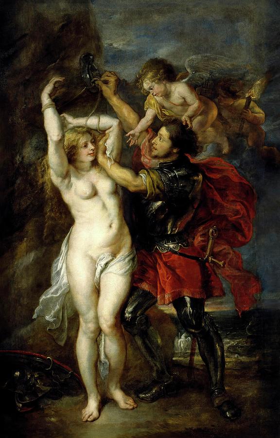 Pedro Pablo Rubens, Jacob Jordaens / Perseus Freeing Andromeda, 1639-1641, Flemish School. PEGASO. Painting by Peter Paul Rubens -1577-1640- Jacob Jordaens -1593-1678-