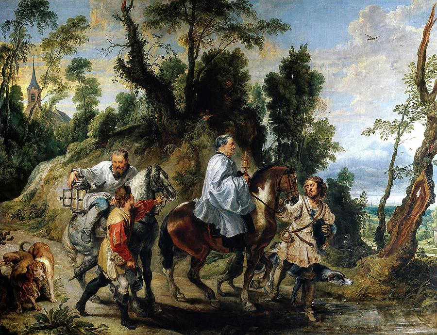 Pedro Pablo Rubens, Jan Wildens Rodolfo I de Habsburgos Act of Devotion,1618-1620,Flemish School. Painting by Peter Paul Rubens -1577-1640- Jan Wildens -1586-1653-