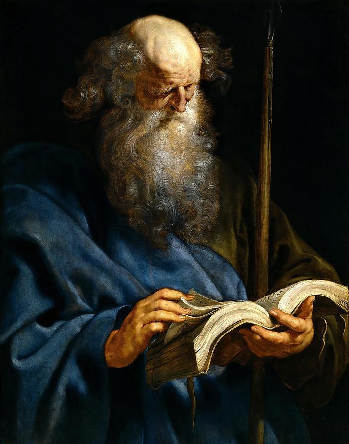 Pedro Pablo Rubens / Saint Thomas, 1610-1612, Flemish School. SANTO TOMAS APOSTOL. Painting by Peter Paul Rubens -1577-1640-