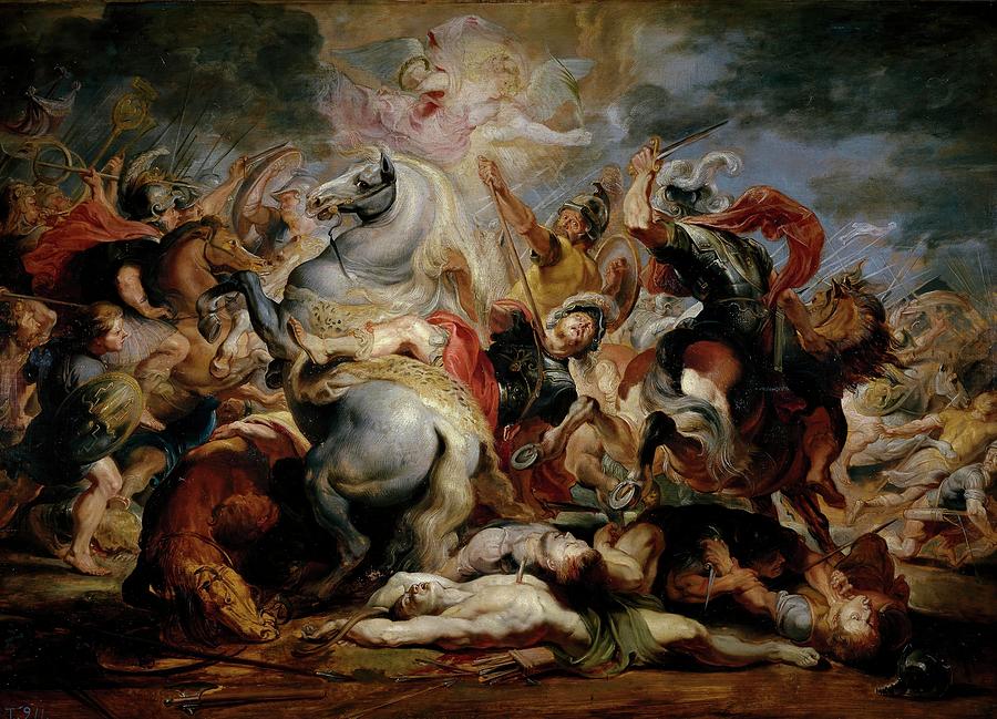Pedro Pablo Rubens / The Death of Consul Decio, 1616-1617, Flemish School, Oil on panel. Painting by Peter Paul Rubens -1577-1640-