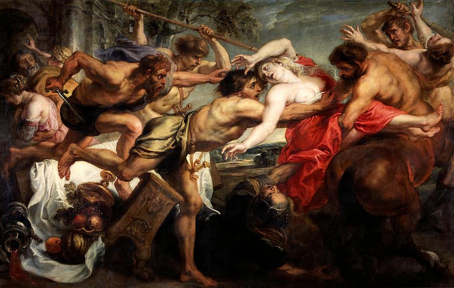 Pedro Pablo Rubens / The Rape of Hippodame, or Lapiths and Centaurs, 1636-1637, Flemish School. Painting by Peter Paul Rubens -1577-1640-