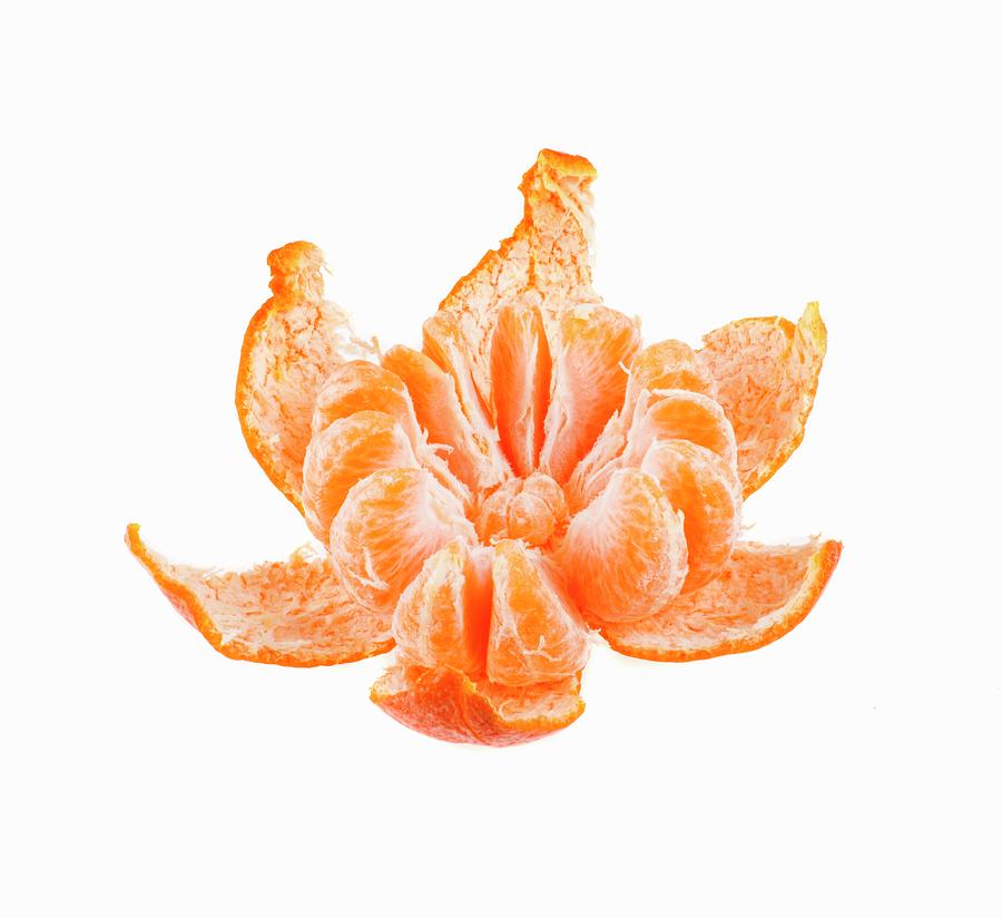 Peeled Mandarin Orange Photograph by Chris Schfer