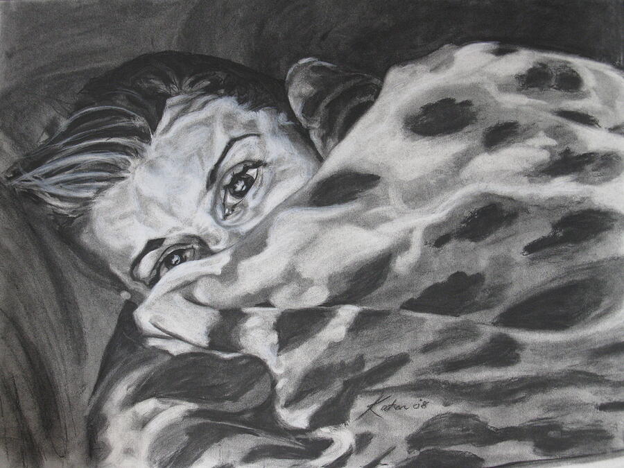 Peeping Eyes Drawing by Kathleen Tonnesen