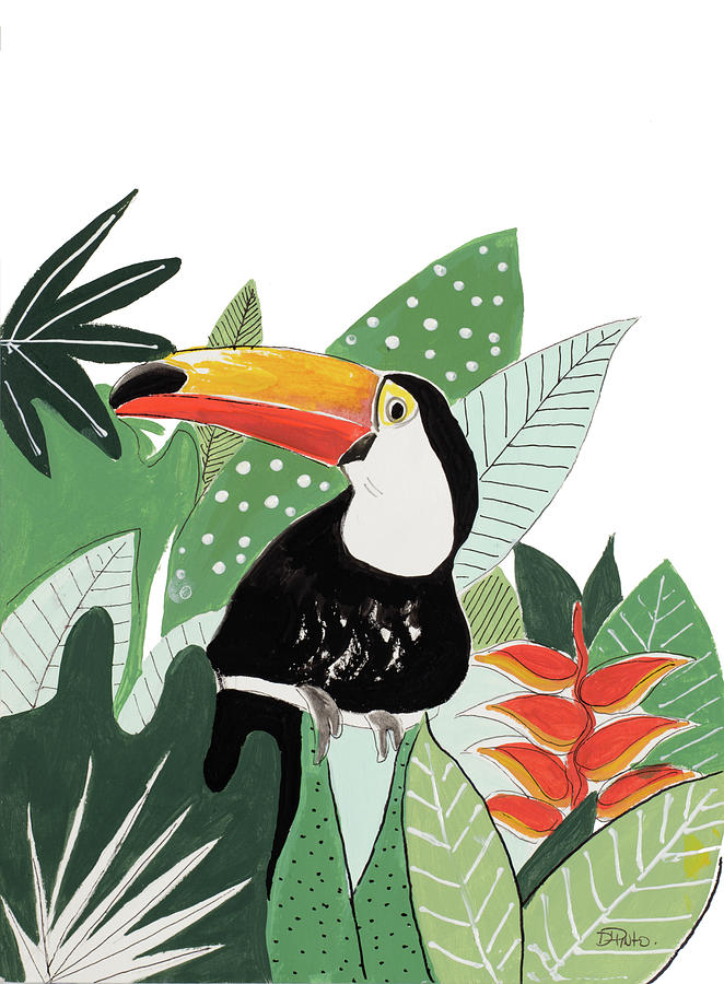 Toucan Painting - Peering Toucan by Patricia Pinto