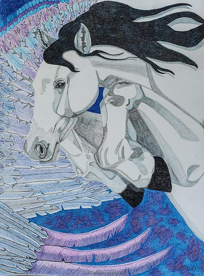 Pegasus Drawing by Equus Artisan