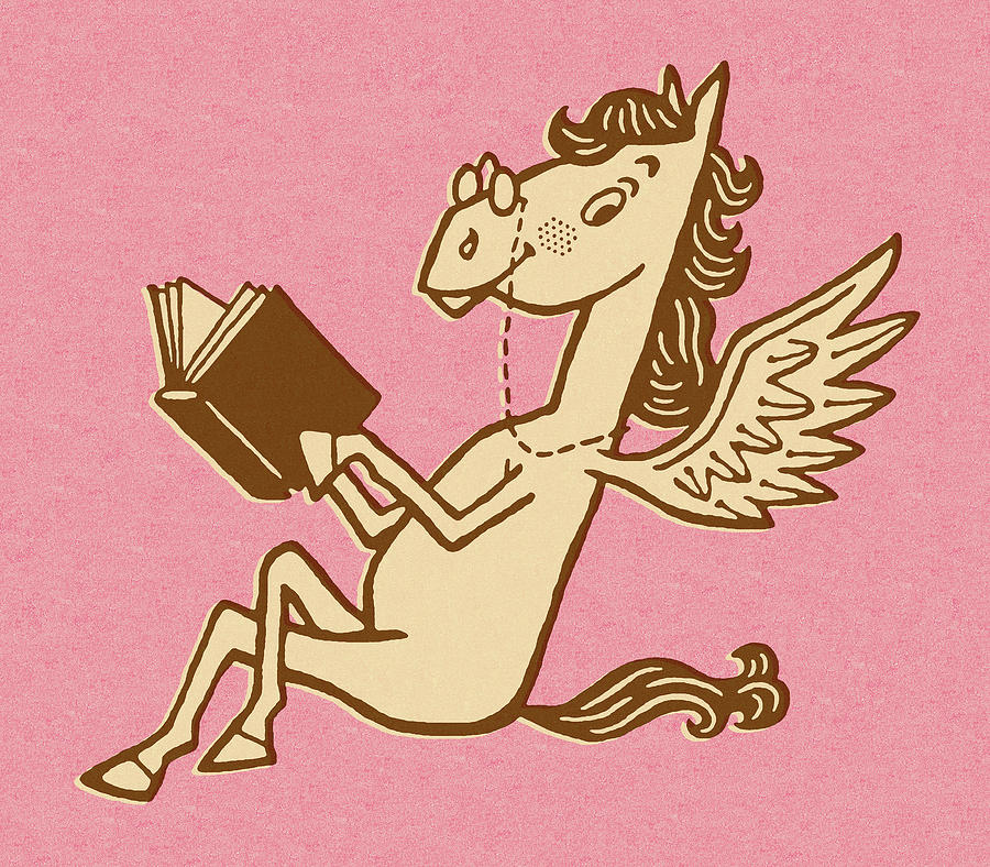 Pegasus Drawing - Pegasus Reading Book by CSA Images