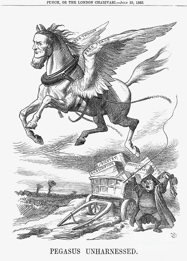 Pegasus Unharnessed, 1865. Artist John Drawing by Print Collector
