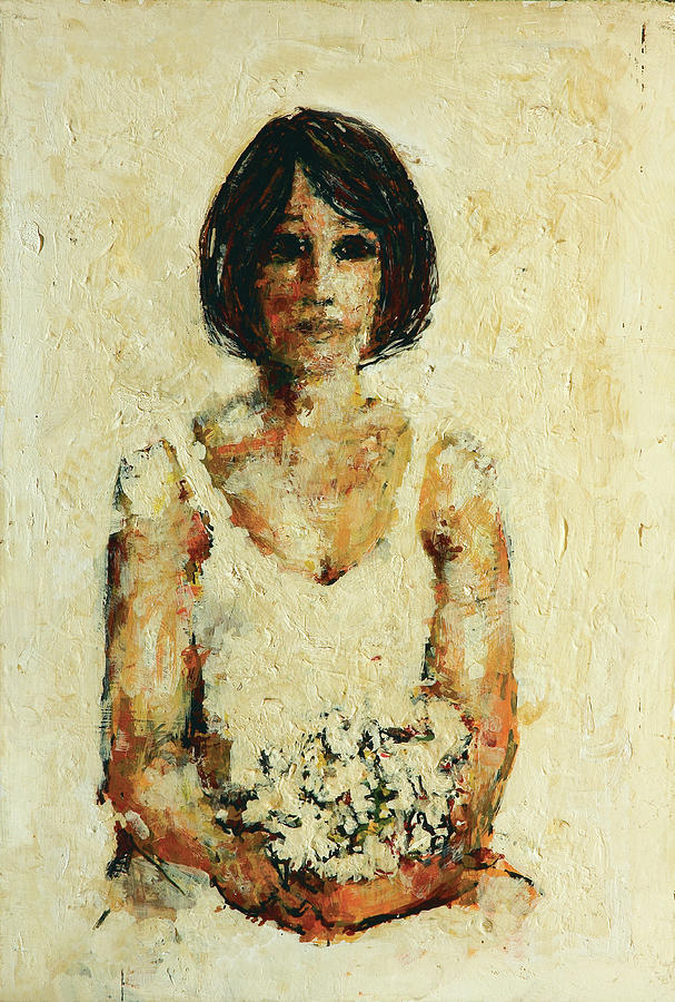 Peggy with Flowers Painting by Robert Cooper