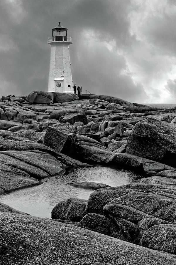 Peggy's Point Lighthouse - Black and White by Nikolyn McDonald Peggy's Point Lighthouse - Black and White by Nikolyn McDonald