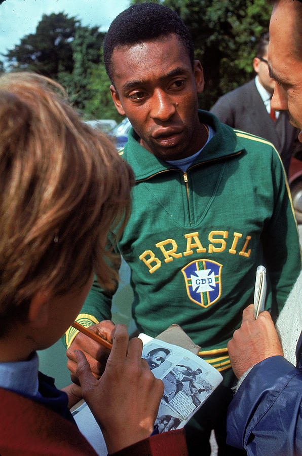 Sports Photograph - Pele Signs Autographs by Art Rickerby