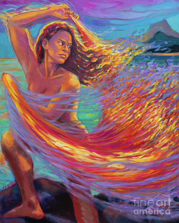 Pele Dances w/ Veil of Fire Painting by Isa Maria