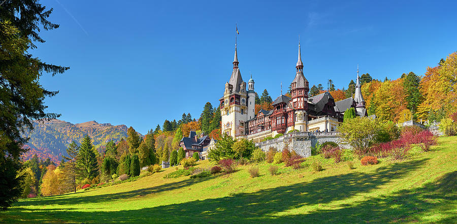 Peles Castle, Transylvania, Romania Digital Art by Jan Wlodarczyk