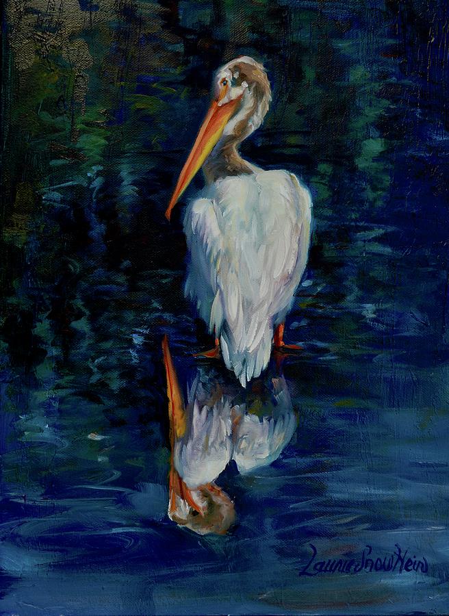 Pelican Painting - Pelican Puddle by Laurie Snow Hein