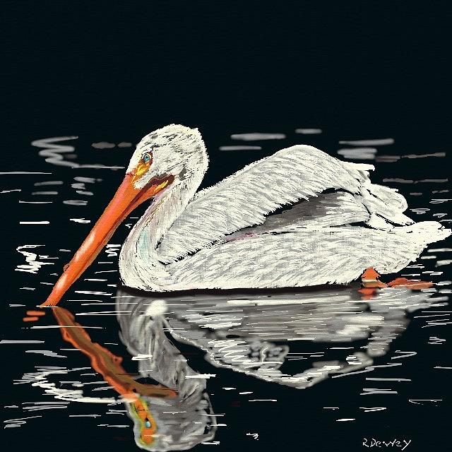 Pelican Digital Art - Pelican by Ronni Dewey