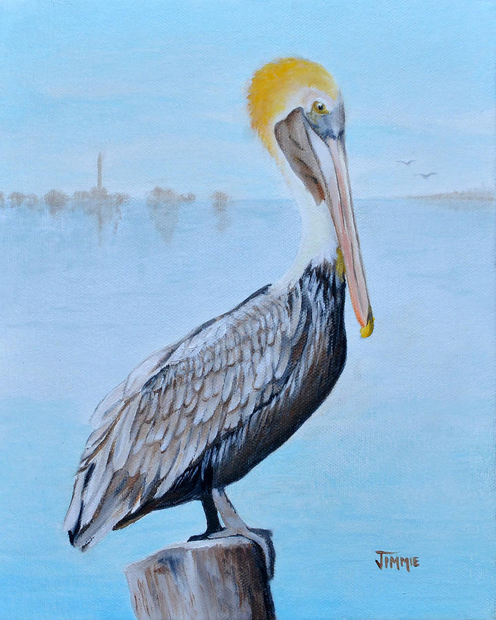 Pelican Watch Painting by Jimmie Bartlett