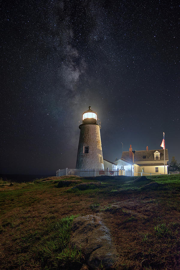 Pemaquid Point and the Milky Way Photograph by Kristen Wilkinson