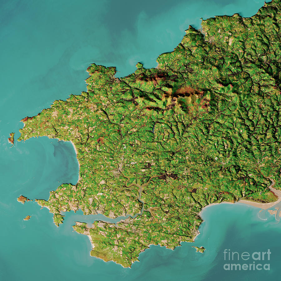 Pembrokeshire Wales Topographic Map Top View Oct 2018 Photograph by ...