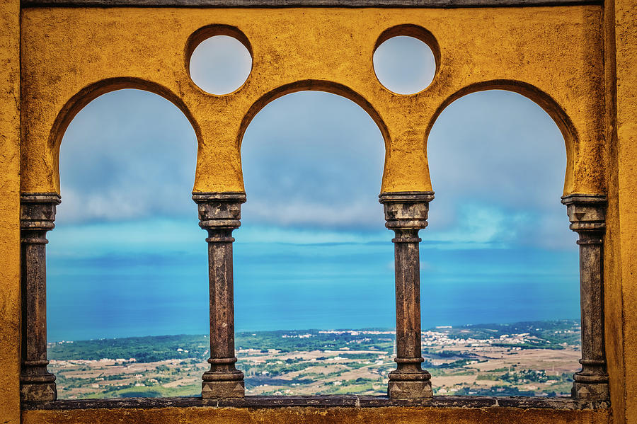 Pena Palace Arches and View - Portugal Photograph by Stuart Litoff