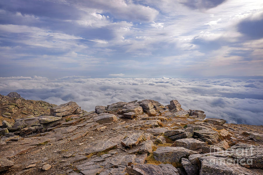 Penalara mountain peak in Madrid, a cold day of clouds. Photograph by Joaquin Corbalan