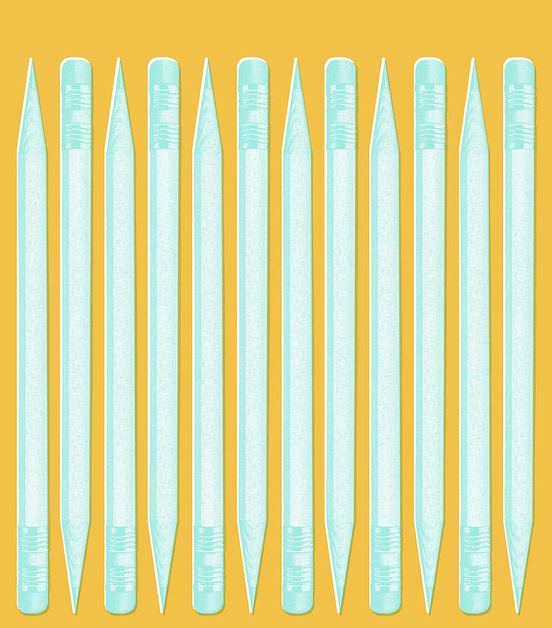 Vintage Drawing - Pencil pattern by CSA Images