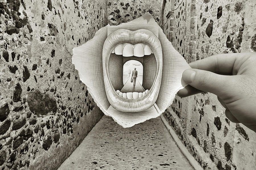 Mouth Photograph - Pencil Vs Camera 34 - Big Mouth by Ben Heine