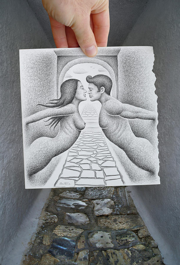 Valentines Day Photograph - Pencil Vs Camera 43 - Loving Ghosts by Ben Heine