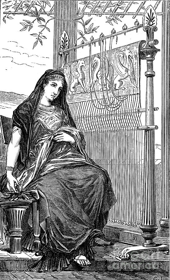 Penelope And Her Loom, 1886. Artist Anon Drawing by Print Collector