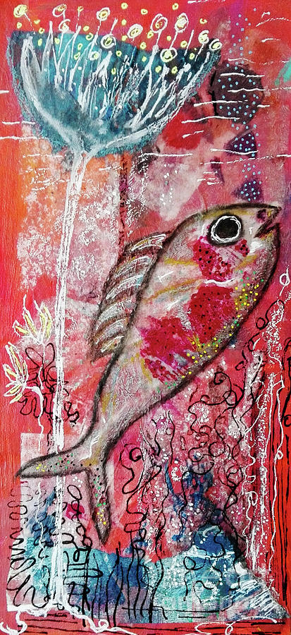 Penelope Fish Mixed Media by Mimulux Patricia No