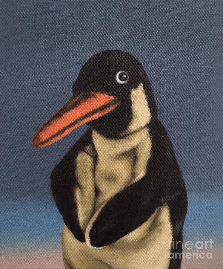 Penguin, 2018 Painting by Peter Jones