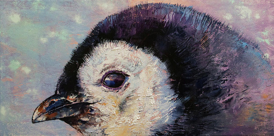 Penguin Painting - Penguin Chick by Michael Creese