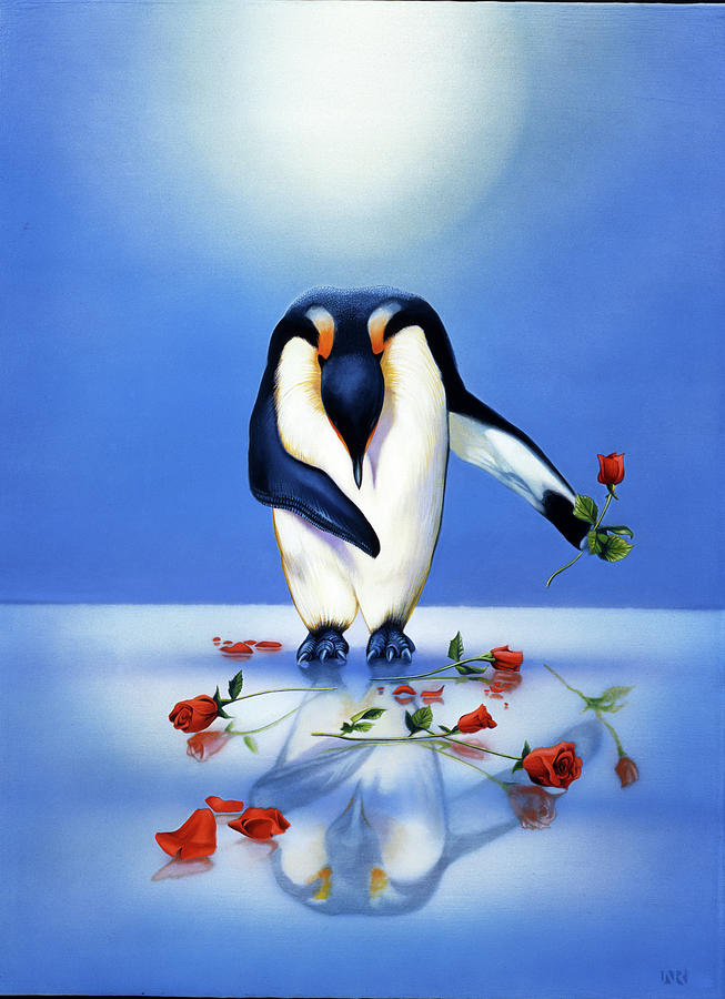 Penguin Painting - Penguin by John Rowe