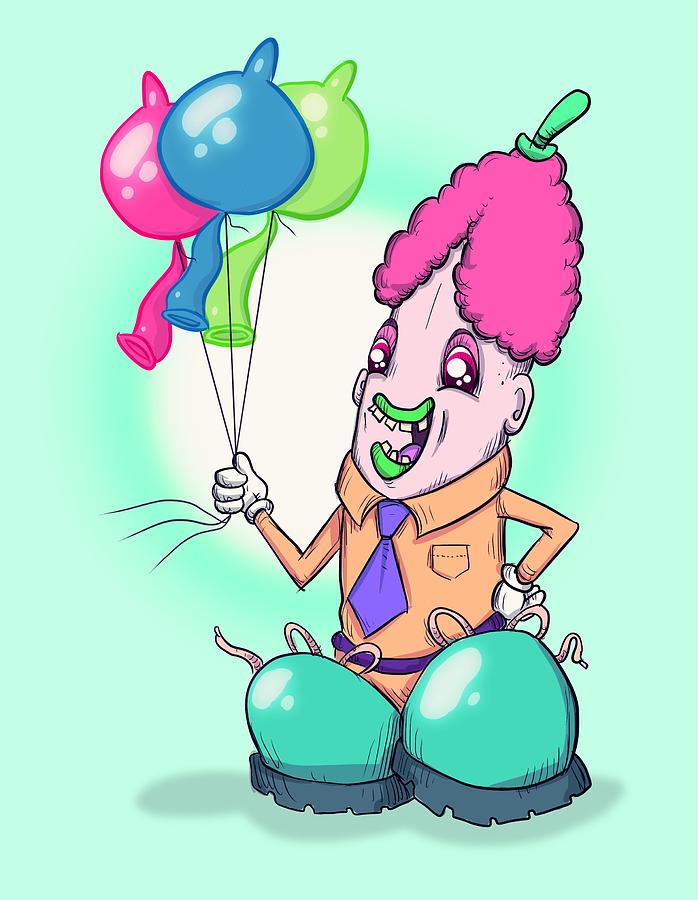Dick Drawing - Penis Clown by Ludwig Van Bacon