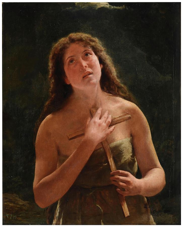 Penitent Magdalene. 1886. Oil on canvas. Painting by Placido Frances Y Pascual