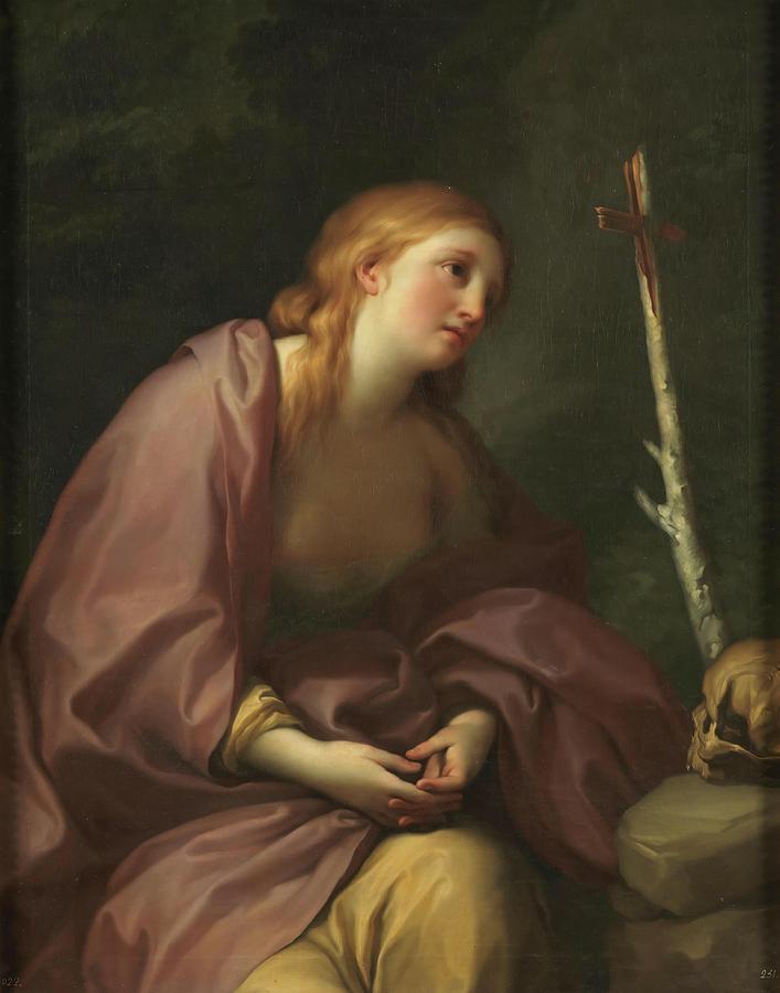 Anton Raphael Mengs Painting - Penitent Magdalene. Ca. 1765. Oil on canvas. ANTON RAFAEL MENGS . by Anton Rafael Mengs