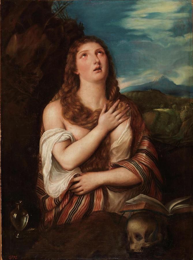 Penitent Magdalene Xvi Century Oil On Canvas Painting By Anonymous Fine Art America