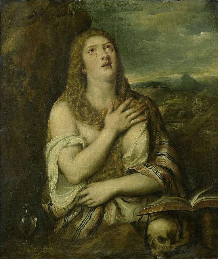 Penitent Mary Magdalene. Painting by Titian -c 1485-1576-
