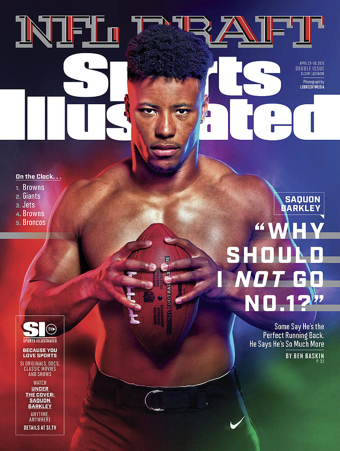 Penn State University Saquon Barkley, 2018 Nfl Draft Preview Sports Illustrated Cover Photograph by Sports Illustrated