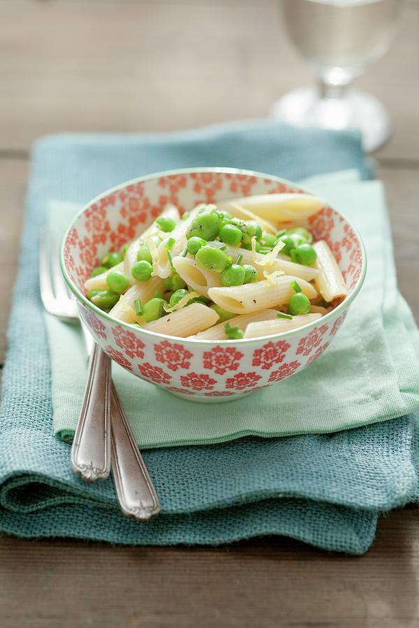 Penne Pasta With Broad Beans And Peas Photograph by Victoria Firmston