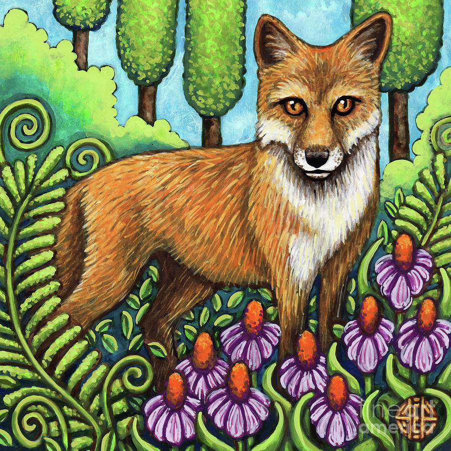 Pensive Fox Painting by Amy E Fraser