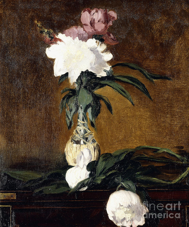 Peonies In A Bottle, 1864 Painting by Edouard Manet - Pixels