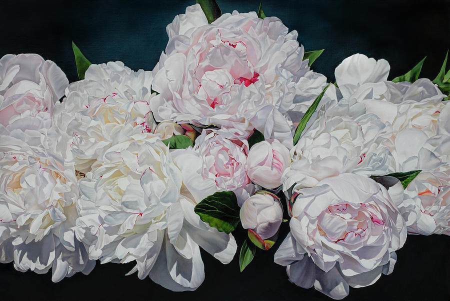 Flower Painting - Peonies Siren 82 x 122 cm by Thomas Darnell