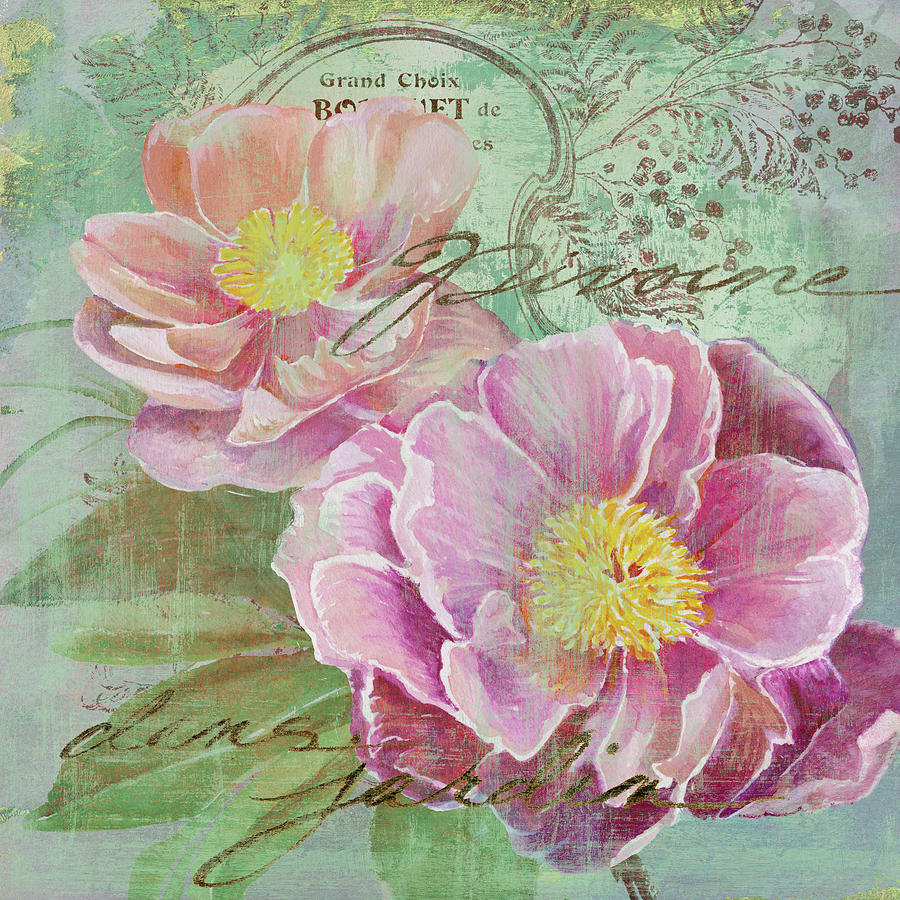 Peony Garden I Mixed Media by Art Licensing Studio - Fine Art America