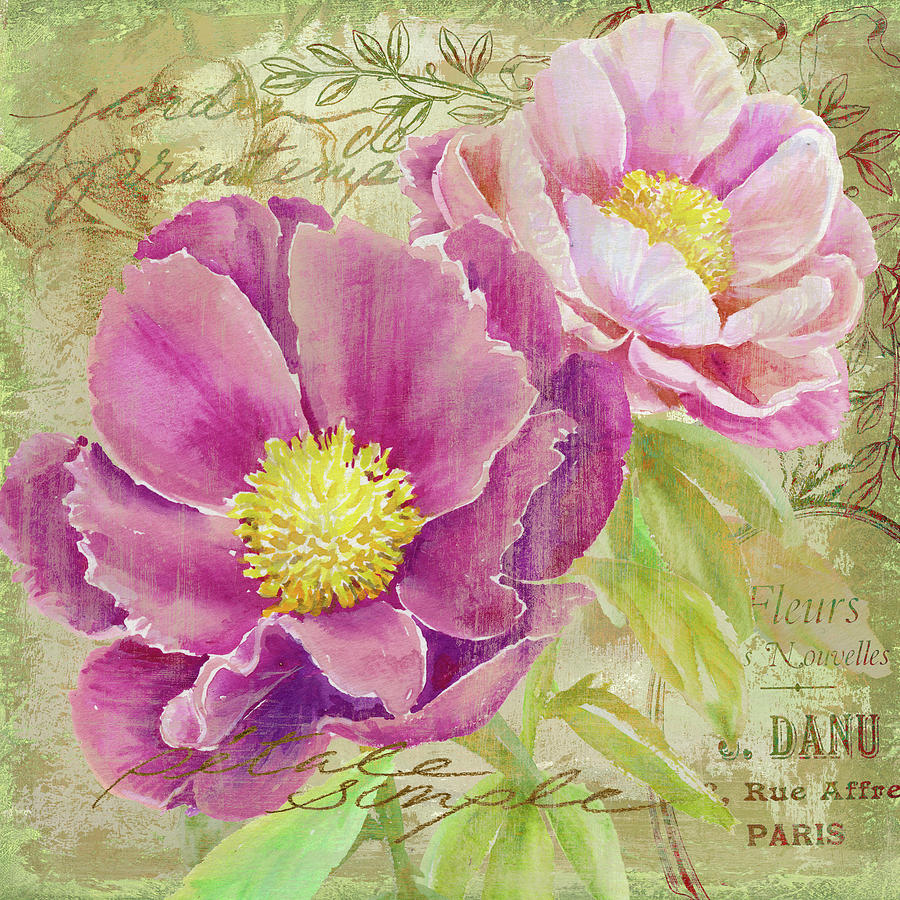 Peony Garden II Mixed Media by Art Licensing Studio - Fine Art America