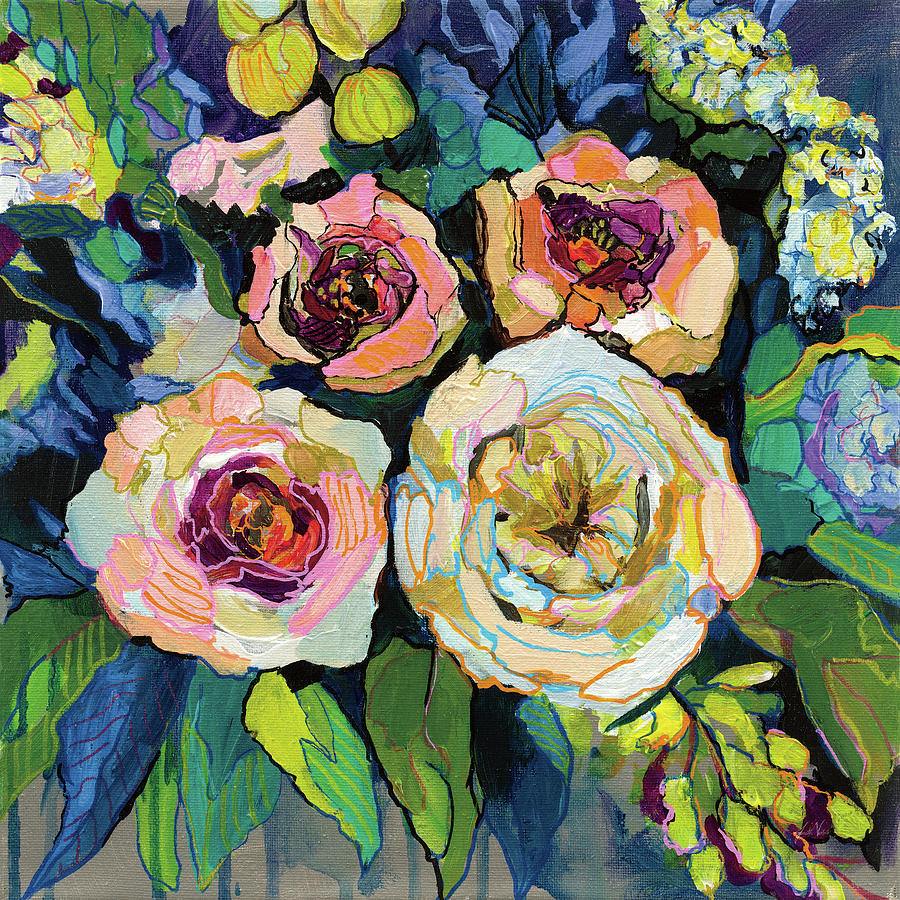 Peony Garden Painting by Jeanette Vertentes - Fine Art America