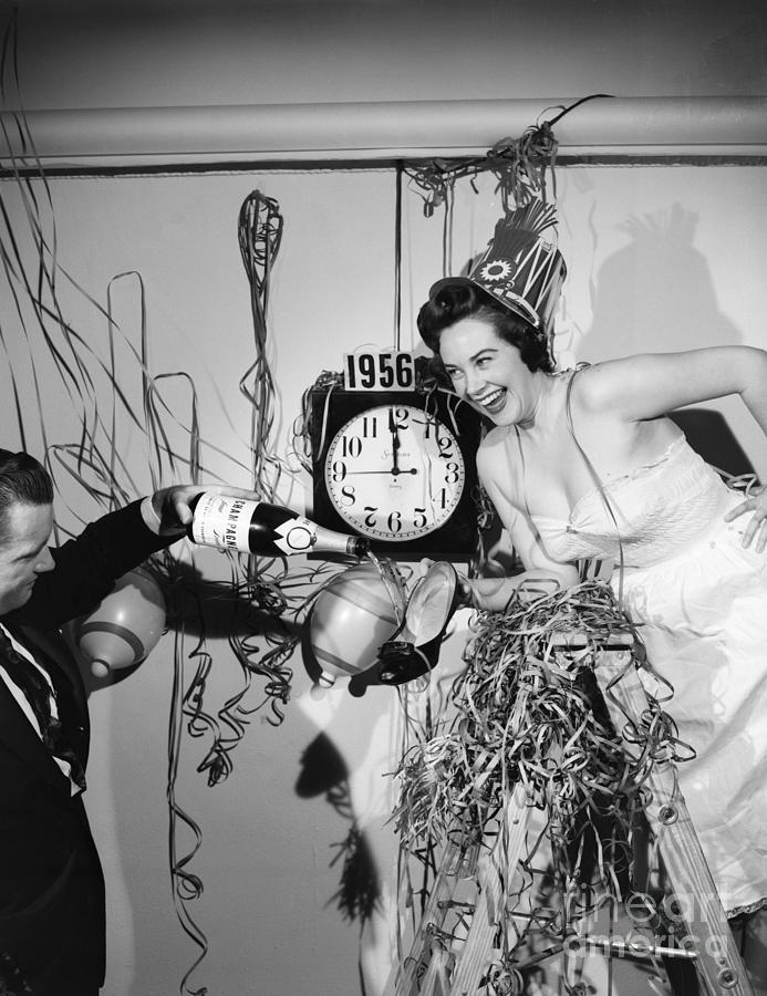 New York City Photograph - People Celebrating The New Year by Bettmann