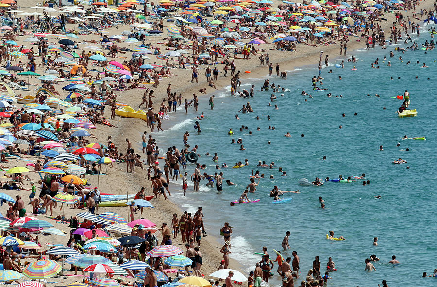 People Cool off at the Mediterranean Photograph by Albert Gea - Fine ...