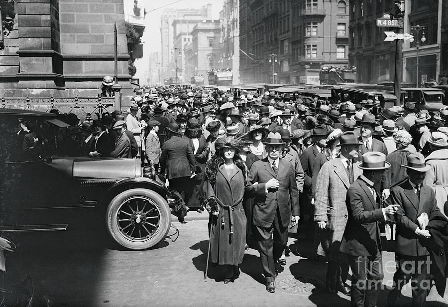 People Gathering On A Street by Bettmann