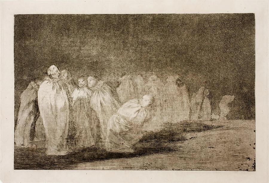 People in Sacks. 1815 - 1819. Etching, Aquatint, Burnisher on w... Painting by Francisco de Goya -1746-1828-